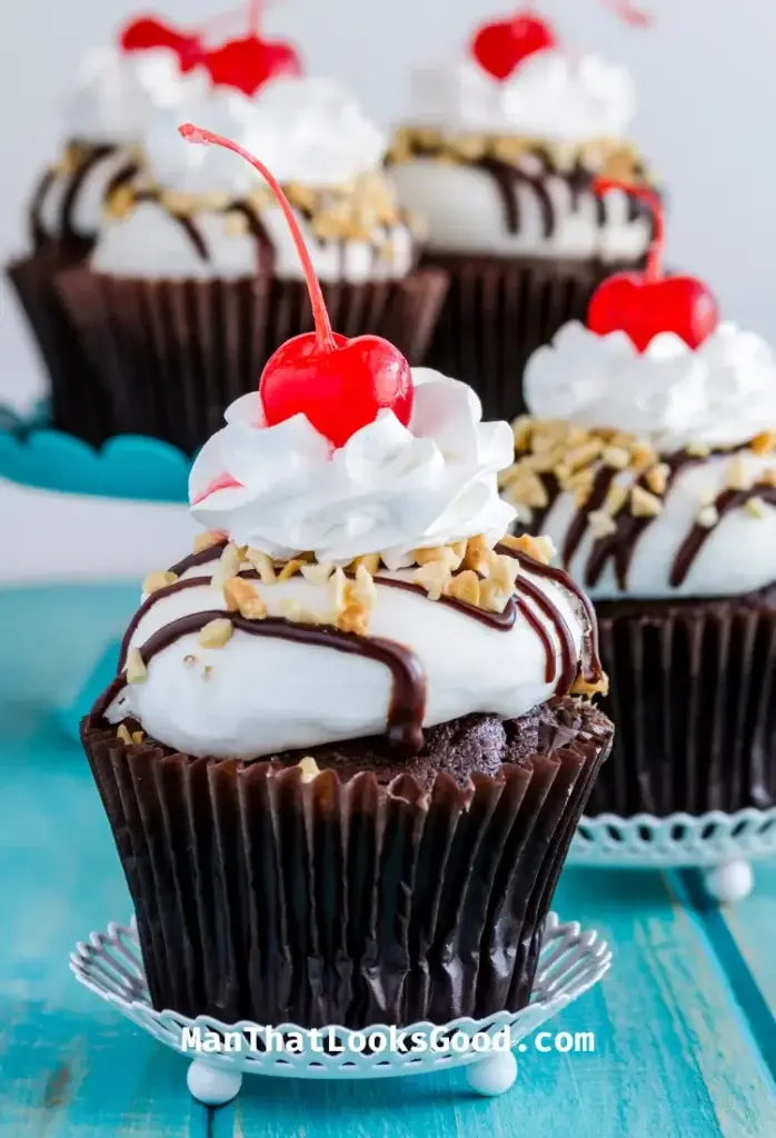 Hot Fudge Sundae Cupcakes