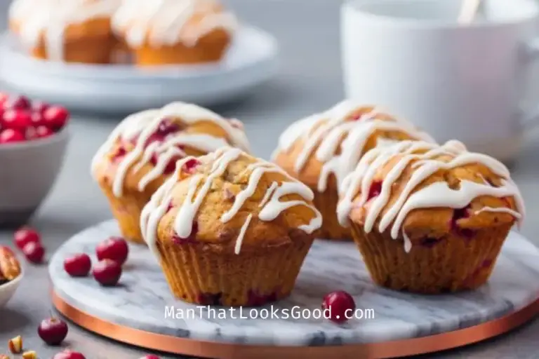 Glazed Cranberry Pecan Muffins